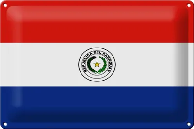 Produktbild von Blechschild Flagge Paraguay 30x20cm Flag of Paraguay