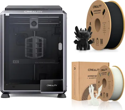 Image de Imprimante 3D Creality K1C, avec 2kg de filaments Creality Hyper PLA--(Blanc+Noir)