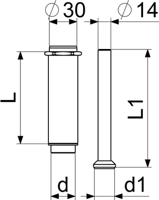 Immagine prodotto di Js Anschlussstueck Fuer Ventilzaehler, 1/2"X40Mm