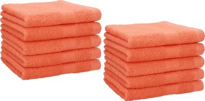 Produktbild von Betz 10 Stück Gästetücher 30x50 cm PREMIUM 100% Baumwolle Set Händehandtücher  Farbe: blutorange