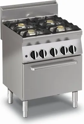 Immagine prodotto di Cucina a gas KBS con 4 bruciatori e forno a gas, 24 kW, accensione piezoelettrica e fiamma pilota.