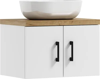 Immagine prodotto di ADK Möbel | Armadio a muro, 38,2x80,5x40,5 cm, bianco/oro artistico, con lavabo MARKUS 80