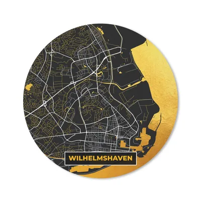 Produktbild von MuchoWow® Mauspad Mousepad Wilhelmshaven - Stadtplan - Gold - Deutschland - Karte 30x30 cm - Mousepads - Maus Mat - Pad - Mausunterlage - Tischunterlage - Schreibtischmatten