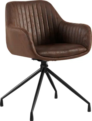 Produktbild von Esszimmerstuhl MILON - Kunstleder Dunkelbraun 58x58x81 cm | Essstühle Esszimmerstühle Küchenstühle Wohnzimmerstühle
