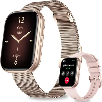 Produktbild von Smartwatch Damen Herren mit Telefonfunktion, 1.75" Touchscreen Fitness Tracker 120+ Sportmodi,Herzfrequenz, SpO2, Menstruationszyklus, IP68 Fitnessuhr