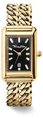 Produktbild von THOMAS SABO Damenuhr Bold Elegance gold/schwarz WA0452-291-203