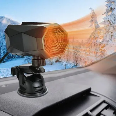 Immagine prodotto di Ventilatore da auto a 12 V con base girevole a 360° - Ventilatore 2 in 1 per riscaldamento e raffreddamento