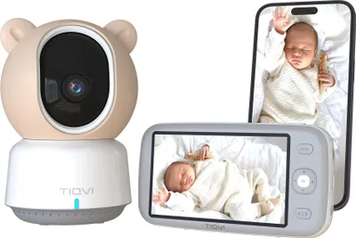 Produktbild von Tiqvi - Smart Babyphone mit Monitor, Kamera & App, 1080P, WiFi & Calex Smart App, Nachtsicht, Bewegungsdetektion, 2-Wege-Audio, Temperaturüberwachung