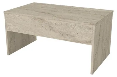 Image de Table basse en panneau mélaminé effet travertin 90 x 52 x 45 cm