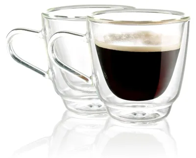 Produktbild von Espressotassen: Doppelwandige Tassen aus Glas, 2er-Set