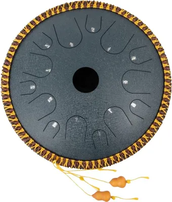Produktbild von Tong Trommel Handpfanne – 36cm Hang Drum – Marineblau – 14 Töne – Schlaginstrument – Musiktherapie & Meditation