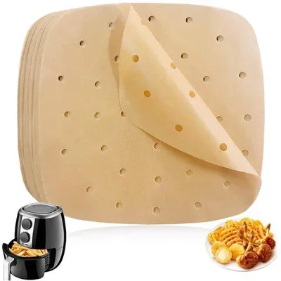 Produktbild von Luftfrittierpapier 100 Stück, 21,5 cm, geperforiert, für Heißluftfrittiergerät
