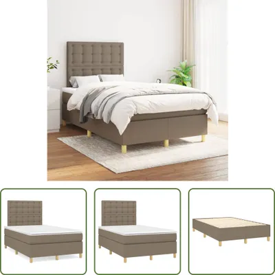 Produktbild von The Living Store Boxspringbett mit Matratze Taupe 120x200 cm Stoff