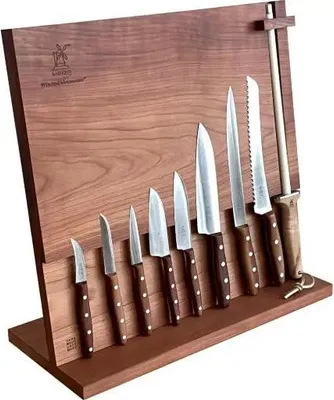 Obrázek produktu pro Magnetický držák nožů Robert Herder se základnou – 50 x 51 x 23,5 cm – třešeň – Exkluzivní nože
