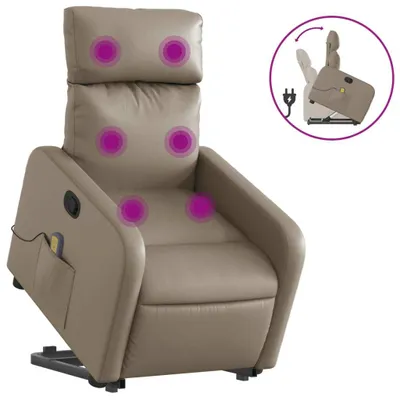 Immagine prodotto di vidaXL Poltrona per massaggi con ausilio per la posizione eretta cappuccino-marrone in Pelle finta