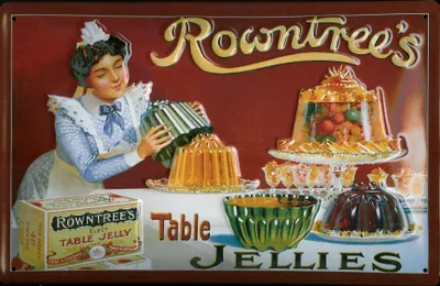 Produktbild von Blechschild Rowntree Table Jellies Marmelade Pudding Retro Schild Werbeschild