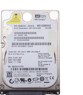 Immagine prodotto di Wd Wd1200bevs Hard Disk 120gb Hdd Sata 2,5" Interno Notebook Laptop Pc Disco