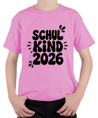Produktbild von Schulkind 2026 Einschulung Erstklässler Schule Schulanfang Junge Kinder T-Shirt, Pink, 104
