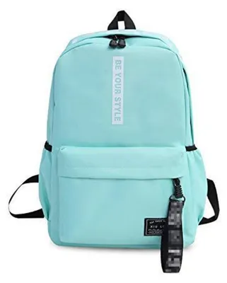 Image de Sac à dos pour garçons et filles, adolescents, sac scolaire, sac de jour, en polyester, vert clair, dimensions : 29 x 12 x 41 cm