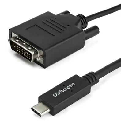 Produktbild von StarTech.com USB-C auf DVI-D Adapterkabel 2m – 1920x1200 Schwarz