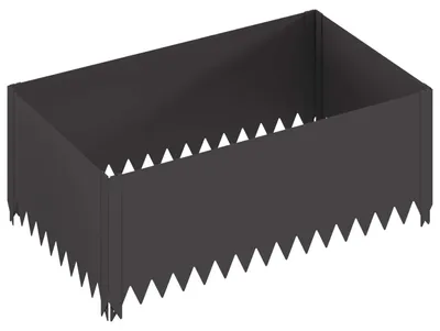 Immagine prodotto di vidaXL Bordatura per prato, 100 x 60 x 35 cm, acciaio, nero
