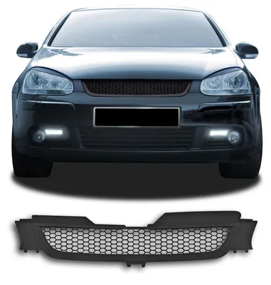 Kühlergrill Sportgrill Gitter Grill ohne Emblem Schwarz Waben für VW Golf 5 V – Produktansicht