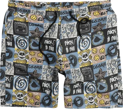 Produktbild von Sesame Street Badeshort Herren Krümelmonster - Rock N' Roll multicolor XXL