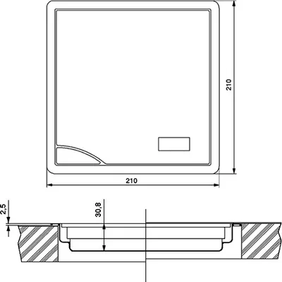 Produktbild von Einbauwaage elektronisch schwarz / Edelstahl / Küchenwaage / Waage / Briefwaage