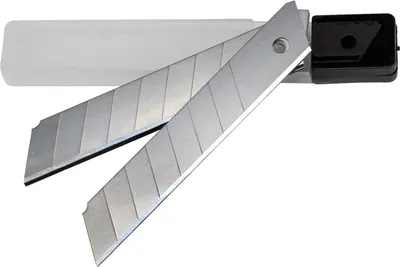 Produktbild von Messerklingen Ersatzklingen Abbrechklingen für Cuttermesser Abbrechmesser 18mm 7 Segmente (10 Klingen) im Köcher