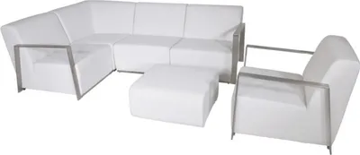 Zdjęcie produktu dla Designerski zestaw mebli ogrodowych Casa Padrino Art Deco biały z tkaniną Sunbrella - szybkoschnący - zestaw mebli ogrodowych