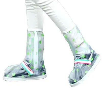 Zdjęcie produktu dla LA VAGUE RAIN FLOWER - Overshoes TRANSPARENT / CLOVE LEAVES Rozmiar: S