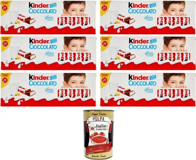 Produktbild von Kinder cioccolato, Formato scorta Kinderschokolade, Vorratsgröße 24 Stück 6x 300gr+ Italian Gourmet polpa 400g