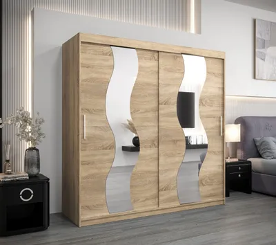 Obrázek produktu pro Šatní skříň JESIKA - šířka 200 cm, dub sonoma