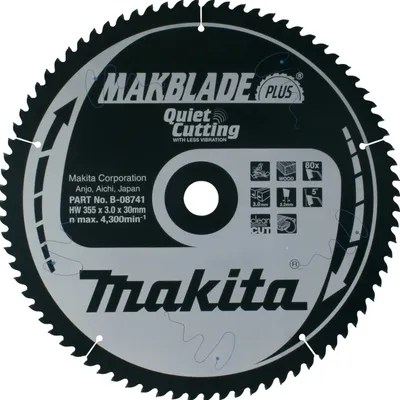 Produktbild von Makita Kreissägeblatt, MAKBLADE PLUS 355 x 30 mm, 80 Zähne