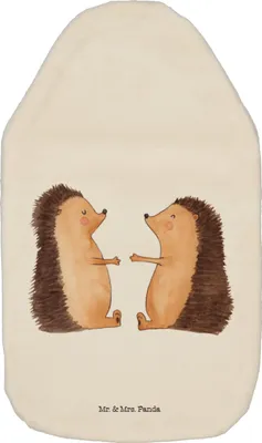 Produktbild von Mr. & Mrs. Panda Wärmekissen Igel Liebe - Weiß - Geschenk, gummi wärmflasche, Freundin, Bettflasche, warmwasserflasche, Partner, Hochzeit, Hochzeitstag, Verlobung
