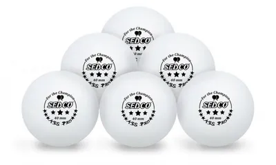 Obrázok produktu pre Loptičky na stolný tenis SEDCO pre CHAMPION 3*** CELL FREE 6ks biele