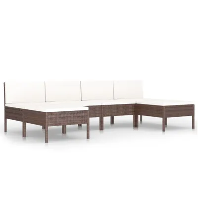 Immagine prodotto di vidaXL set 6 pezzi da giardino con cuscini in rattan marrone
