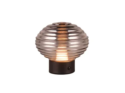 Image de Lampe de table à accu EARL verre fumé