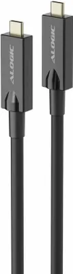 Produktbild von Alogic 10 m Hybrid-Glasfaserkabel Datentransferkabel - 10 Gbit/s - Unterstützt bis zu3840 x 2160 - Abschirmung - Grau, Schwarz