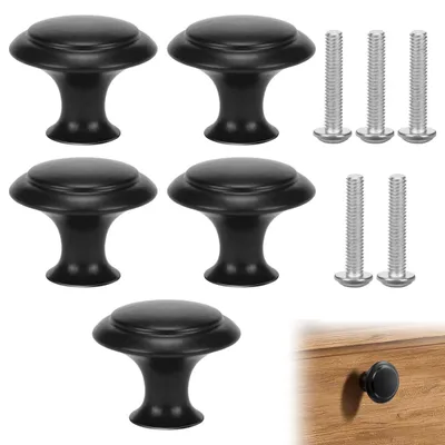 Möbelknöpfe 5er-Set, Edelstahl, 27 mm, rund, silber