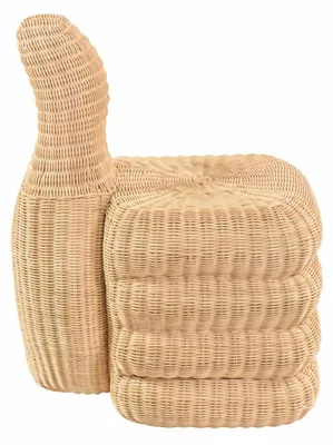 Image de Casa Padrino Tabouret de luxe en rotin naturel H. 77 cm - Meubles de salon et d'hôtel