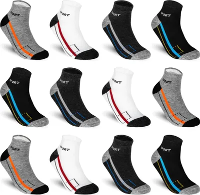 Produktbild von TEXEMP Sneaker Socken Herren & Damen 12 - 36 Paar Mehrfarbig Baumwolle Kurz | B9 - 43-46 - 12er Pack