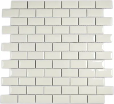 Produktbild von Mini Metro Subway Mosaik Fliese Keramik Fliesenspiegel Küche elfenbein MOS
