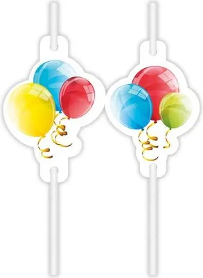 Image de Pailles En Papier Ballons 4 Pcs