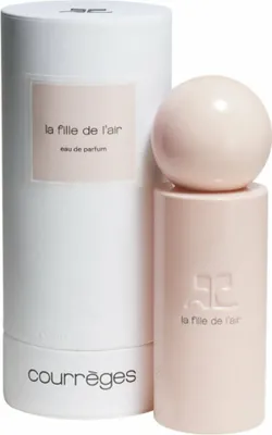 A perfume bottle and its packaging are displayed against a white background.