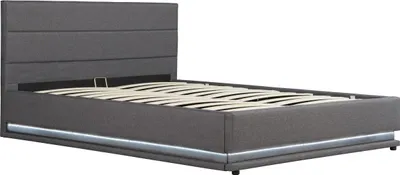 Produktbild von Bett mit LED und Bettkasten "Anastasia" - 160 x 200 - Dunkelgrau