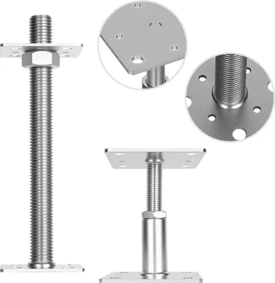 Obrázek produktu pro Eikuavons, sada 2 kusů, nastavitelné nosníky, výška 30–250 mm, ocel, se šrouby, barva stříbrná