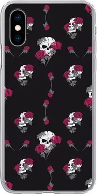 Produktbild von MuchoWow® Handyhülle Schutzhülle Hülle für Telefoonhoesje iPhone X Mädchen - Totenkopf - Rosen - Muster - Mädchen - Kinder - Kinder - Mädchen Silikon Softcase Handy Hülle - Handyhülle