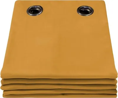 Produktbild von MOONDREAM  Verdunkelungsvorhang | Licht+Sonnenschutz | 100% Lichtschutz | Samt | Ösen | Gelb MC215 | 130B x 250H cm