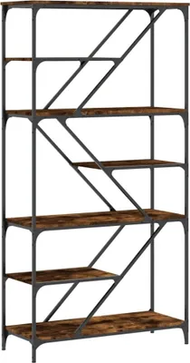 Zdjęcie produktu dla vidaXL Regał dąb wędzony 91x36x176 cm materiał drewnopochodny i stal